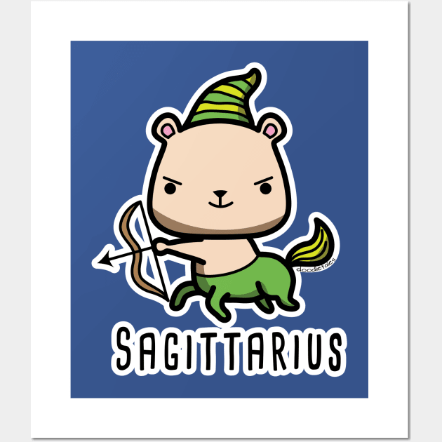 Sagittarius zodiac teddy bear Wall Art by doodletales